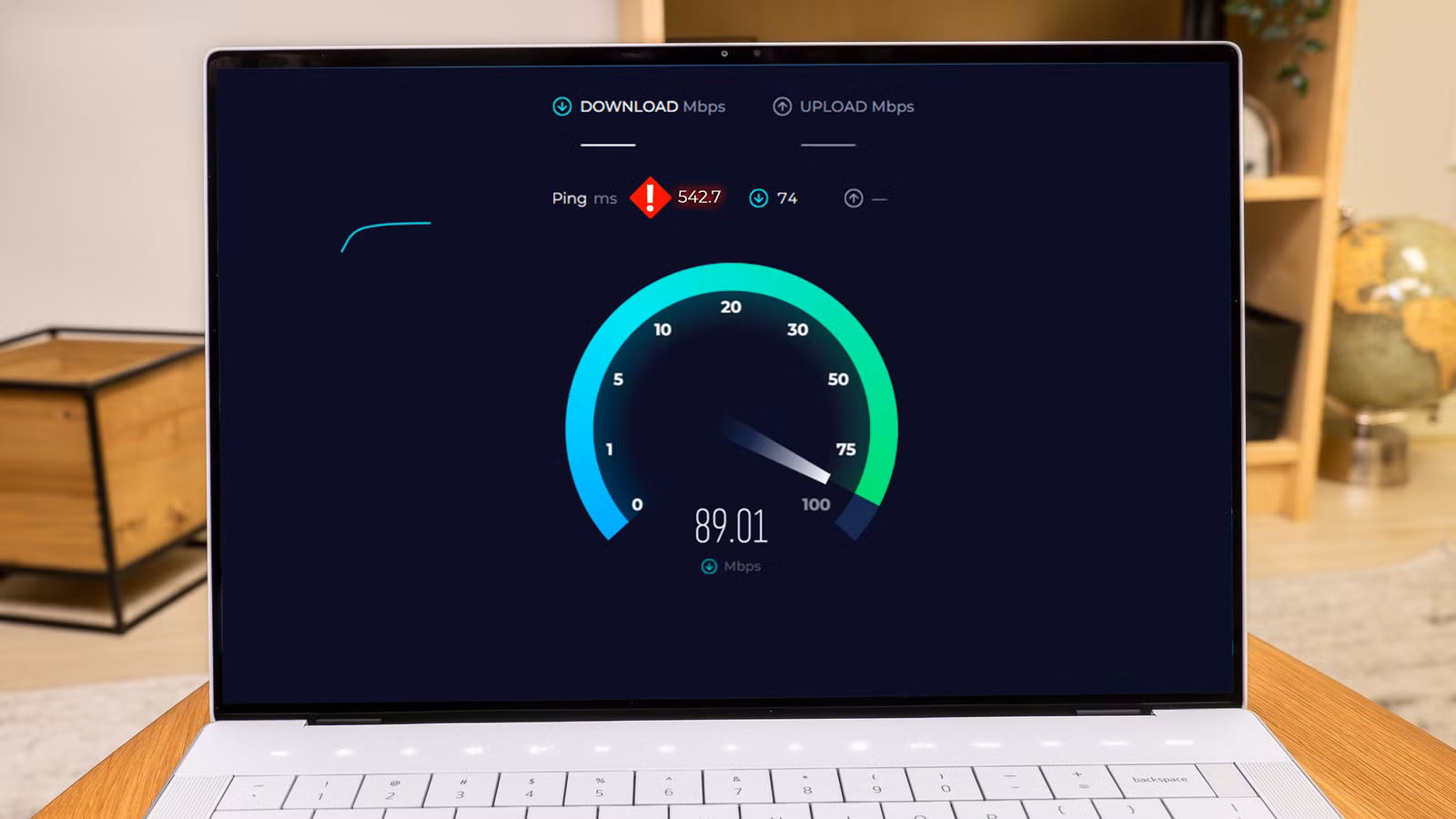 a-laptop-running-a-network-speed-test-and-displaying-a-high-ping